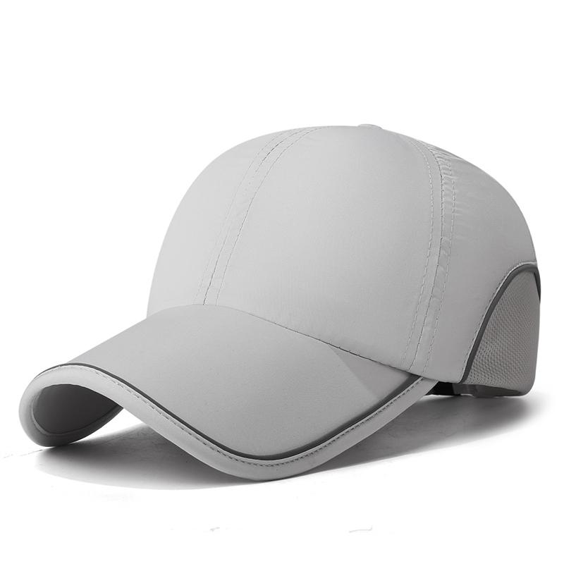 Summer Quick Dry Baseball Cap Sun Hat Outdoor Running Cap светло-серый