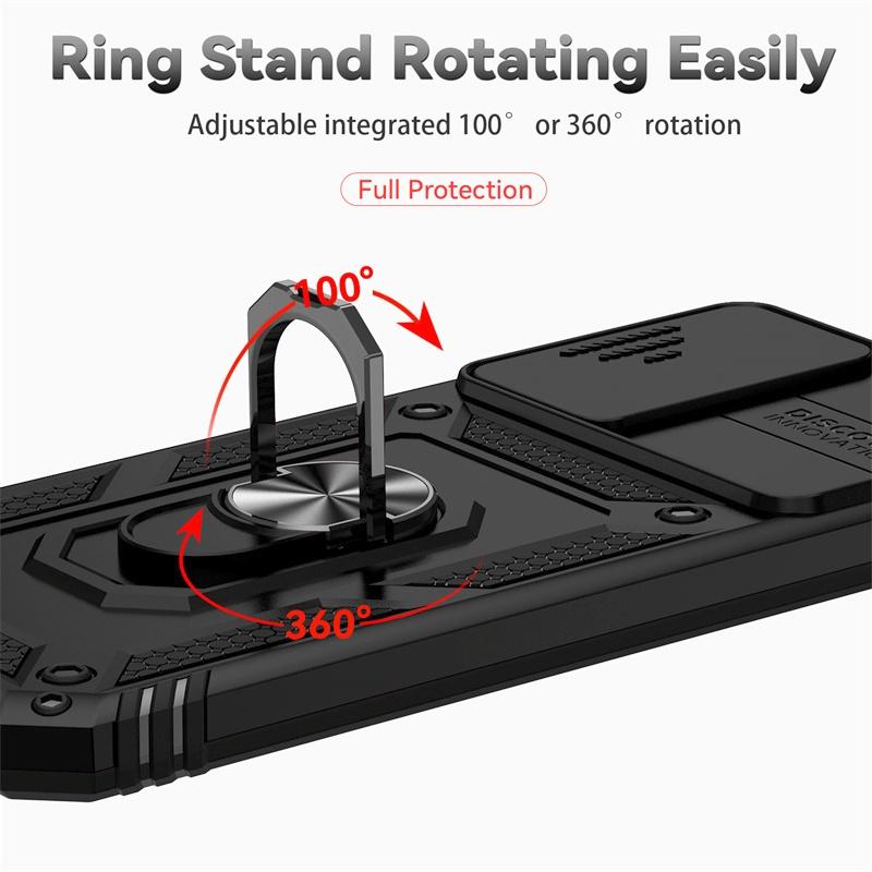 For Motorola Moto G31 G41 Case Magnetic Metal Ring Holder Armor Cases For Moto G 31 41 MotoG31 MotoG41 Slide Lens Protect Cover