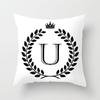 26 Crown Letter Pattern Double-Sided Printed Pillow Cover Short Plush Suitable Living Rooms Bedrooms Sofas Throw Cushion Cover