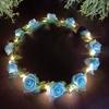 Luminous Flower Crowns Simulation Rose Flower Glowing Wreath Vintage Wreath Headband  For Bride
