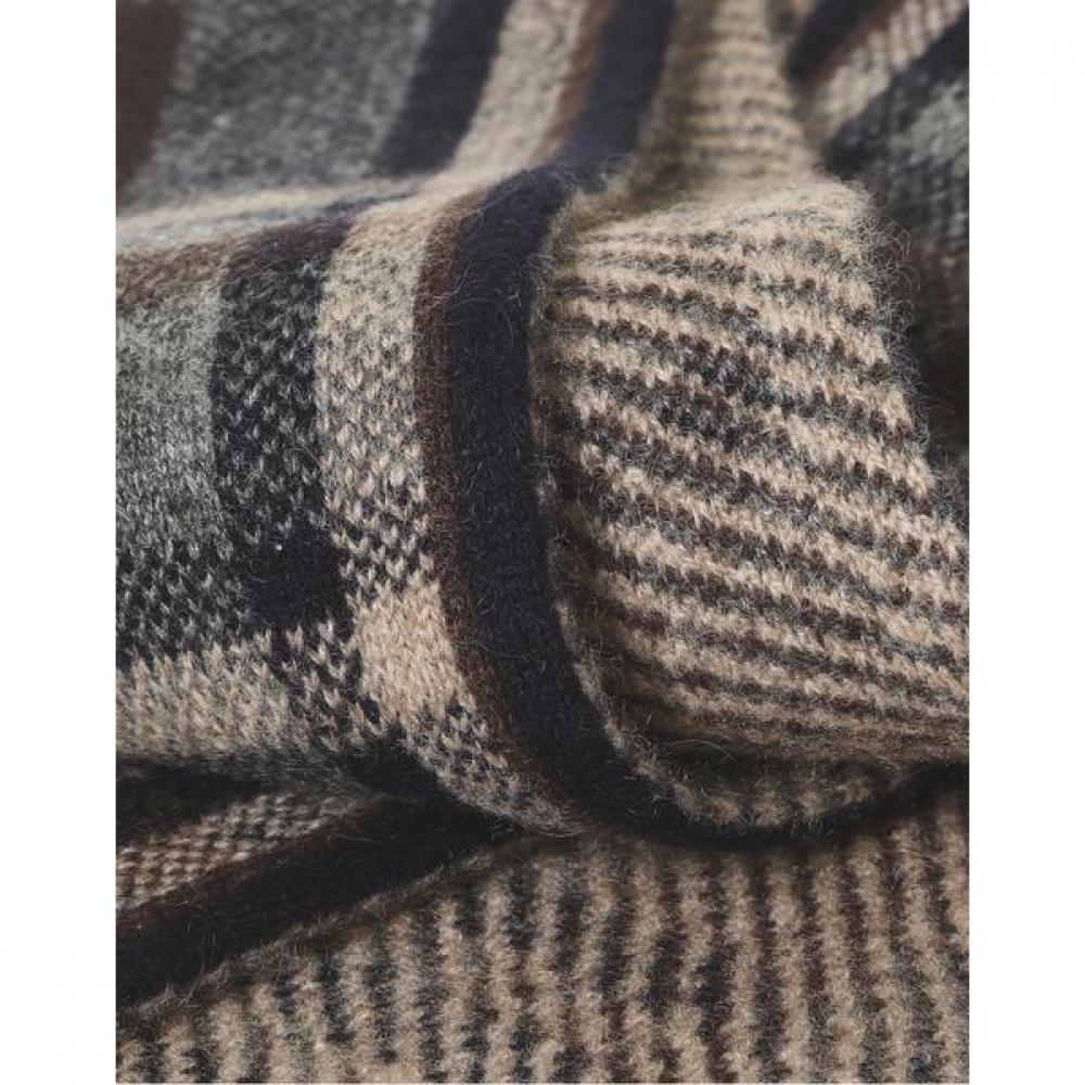 Daks Unisex Cashmere 100  Navy Check Short Muffler Dbmu3fe30n2