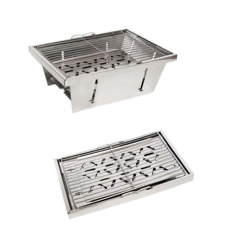 IGT Stainless Steel Folding BBQ Grill - Portable Outdoor Barbecue Oven