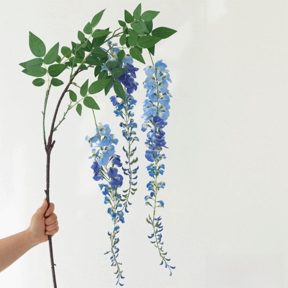 Lifelike Long Branch Artificial Flower 3 Forks 180cm Wisteria Flowers Hanging Decor Hanging Wisteria Home