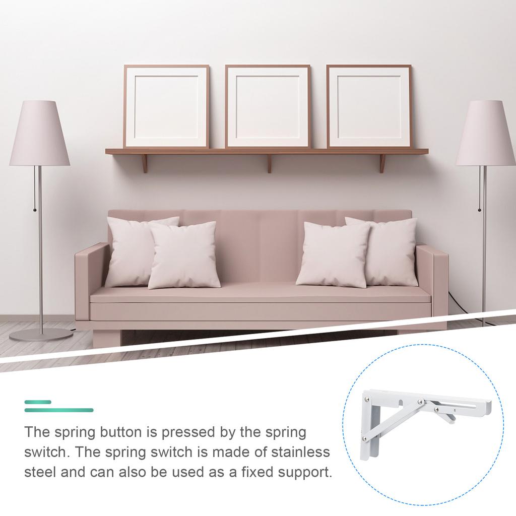 2Pcs 8 Inch L Shaped Foldable Brackets Strong Load Bearing Capacity Wall Mount Rack Folding Shelf Brackets Wall Mount Rack