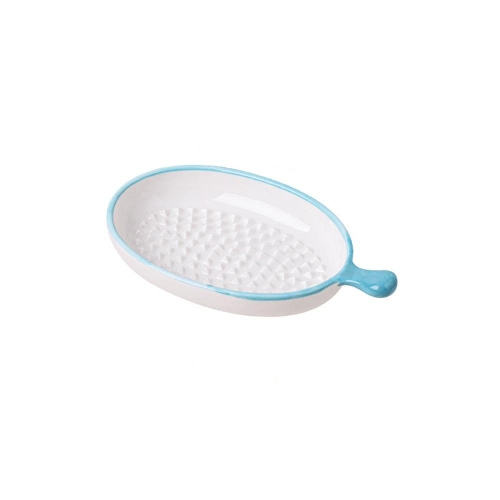 Kitchen Utensil Ellipse Ceramic Grinder with Handle Portable Ginger Grater Multi-function Grinding Dish Kitchen