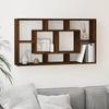 342592 vidaXL Wall Shelf 8 Compartments Smoked Oak
