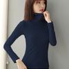 Women's Slim Fit High Collar Cotton Long Sleeve T-Shirt for Autumn and Winter