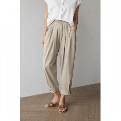 Honey J Banding Pants With Pin Tuck Bottom Button  3 Colors 