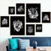 1pc Black White Anatomy Skeleton Poster Paper Print Home Bedroom Entrance Bar Cafe Art Painting Decoration