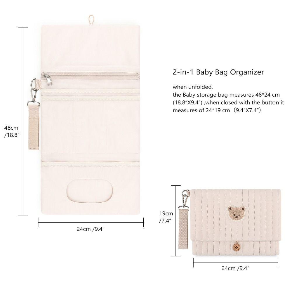 Foldable Baby Diaper Bag Bear Stroller Pouch Cute Diaper Organizer  Travel