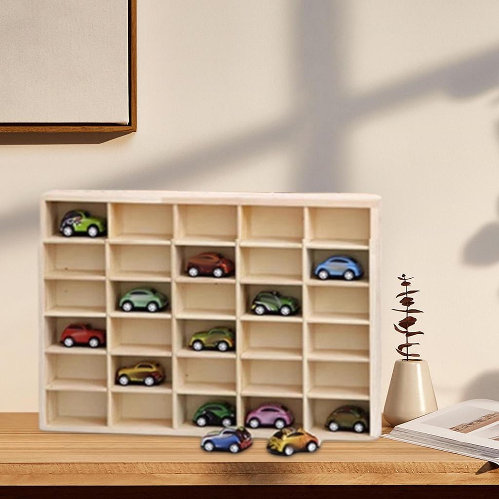 Wood Toy Car Display Rack Shelf Birthday Gift Collectibles Model Cars Organizer