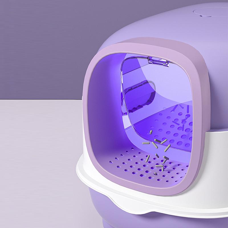 Geschlossene Katzentoilette, spritzwassergeschützt, geruchsisolierend, doppelt verwendbar, faltbares Design, bietet Platz für Katzen mit einem Gewicht von weniger als T