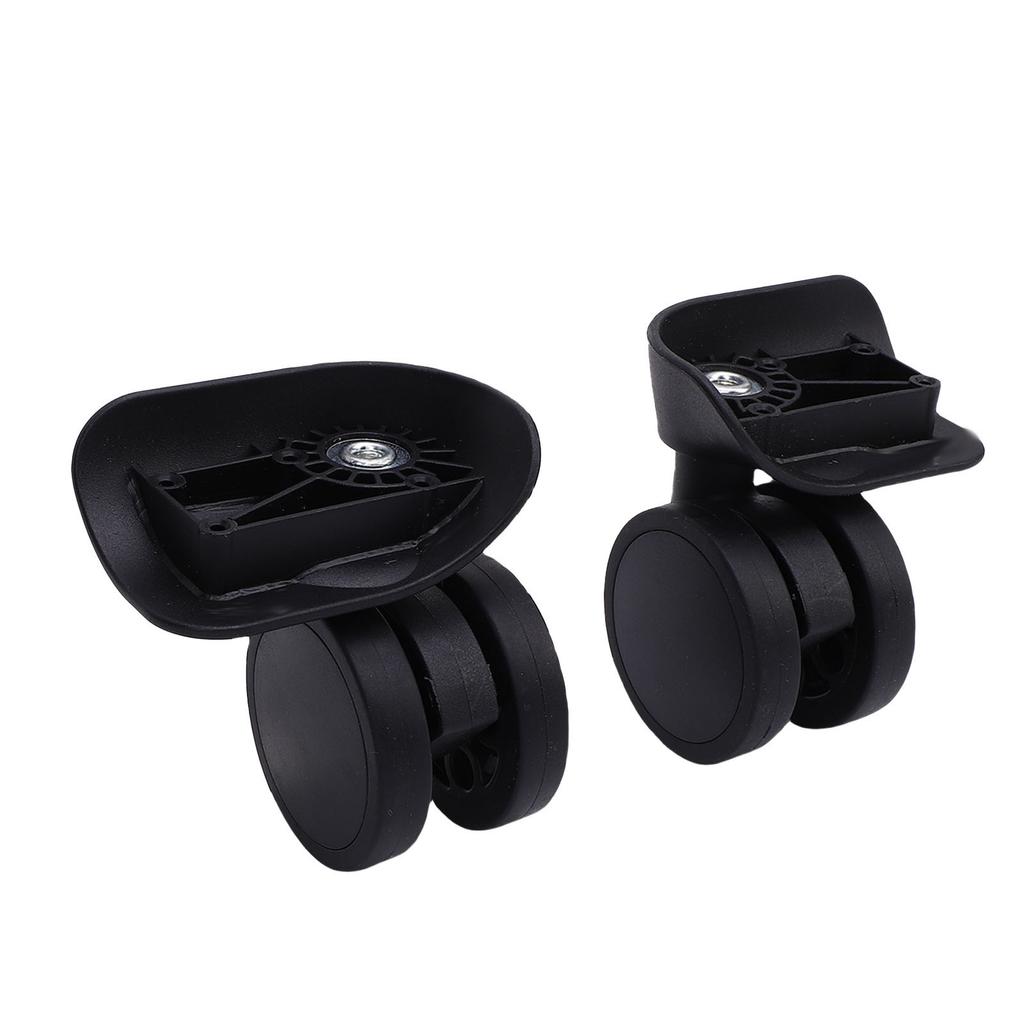 2pcs Luggage Suitcase Double Row Wheels Black Quiet Universal Rotation Casters Replacement