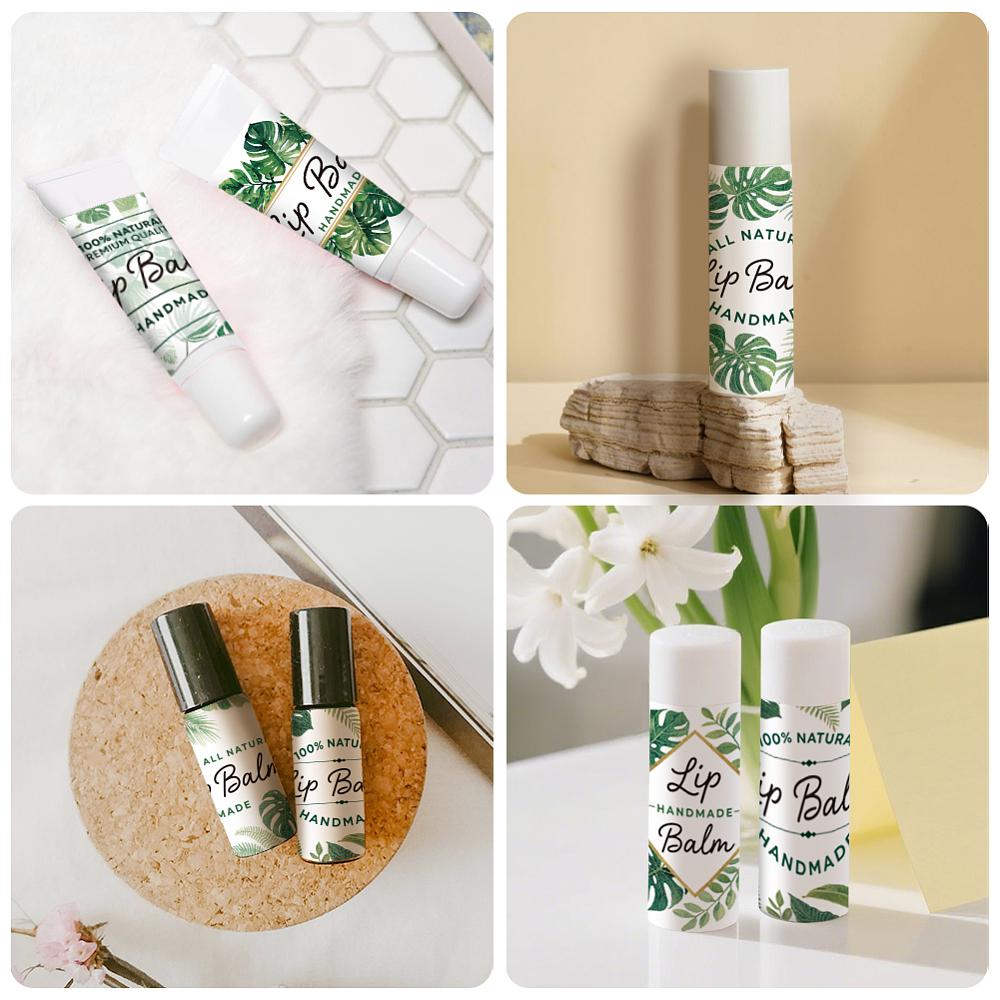 Picture Stickers for Lip Balm DIY Paper Stickers Labels Leaf 54x44mm 8pcs/sheet