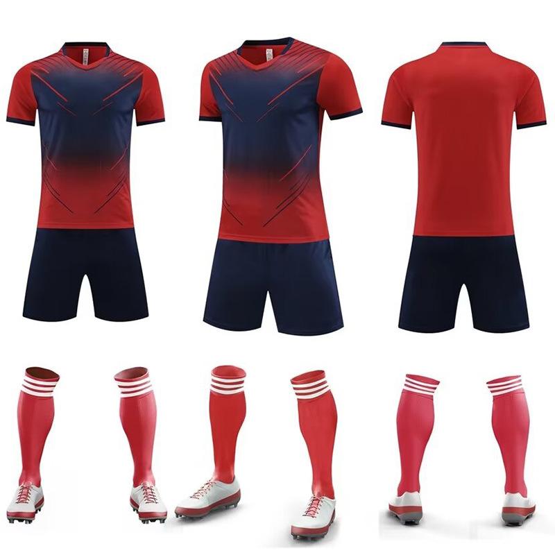 New Football Jersey Set Men S Adult Children S Game Sports Jersey Students Short-Sleeved Jersey Badminton Jersey Women S Summer 3XS