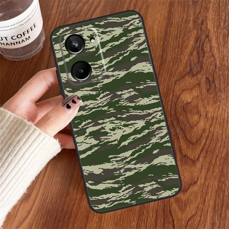 

Humor Tiger Stripe Camo Army For Realme 10 11 12 13 14 15 Pro Plus C65 C71 C75 C55 C63 C61 C53 C67 C35 GT6 GT7 Pro Case Realme C65 4G