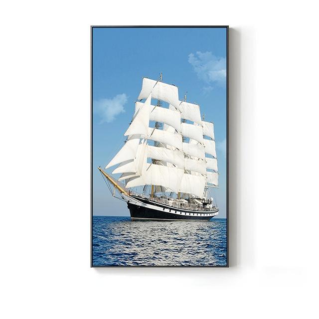 Sailboat Backlight Posters and Prints Ocean Landscape Canvas Paintings Wall Art Picture Home Decor for Living Room Bedroom