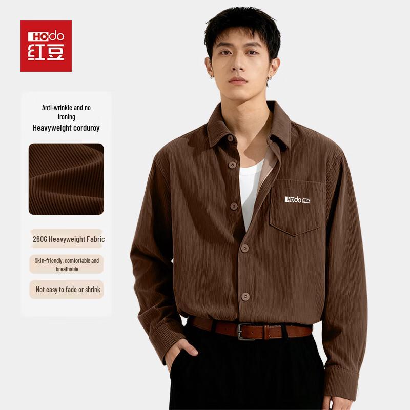 Мужская вельветовая повседневная рубашка с длинным рукавом Hodo 5XL