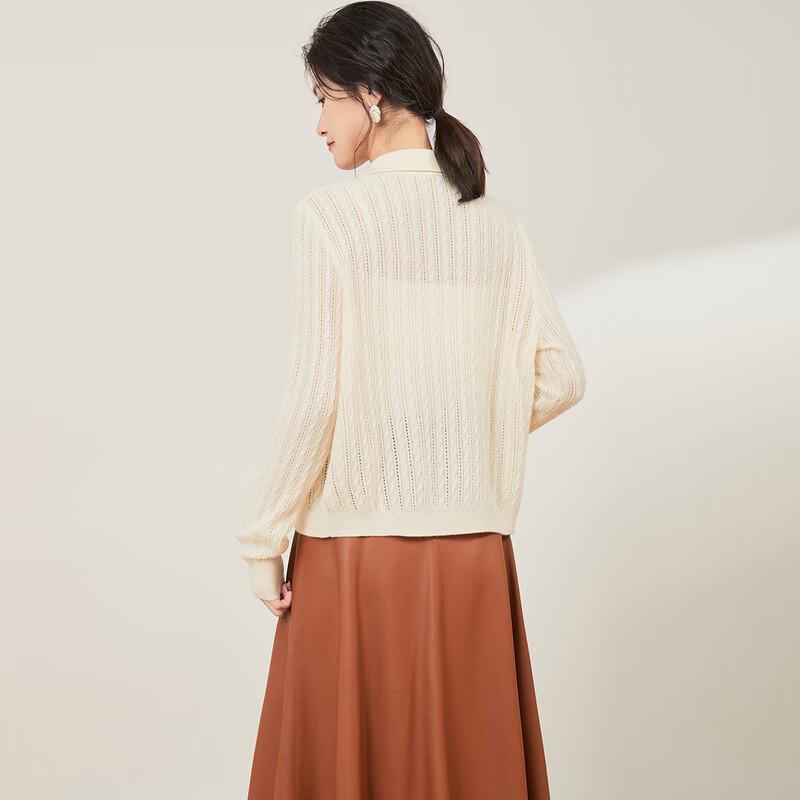 JinJu Women's Merino Wool Blend Button-Front Knit Cardigan