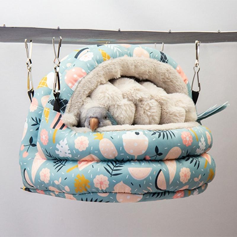 Warm Winter Bird Bed Hideaways for Parakeets Budgies Cockatiels Conures Soft and Comfortable Bird Cave Bed