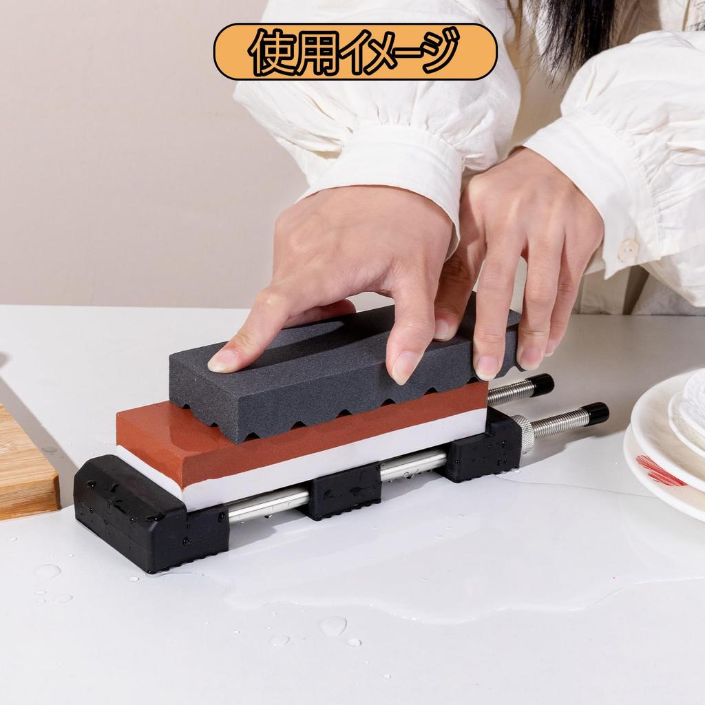 Akizora Universal Whetstone Stand & Whetstone Resurfacing Set, Stainless Steel Whetstone Stand with Adjustable Non-Slip Base