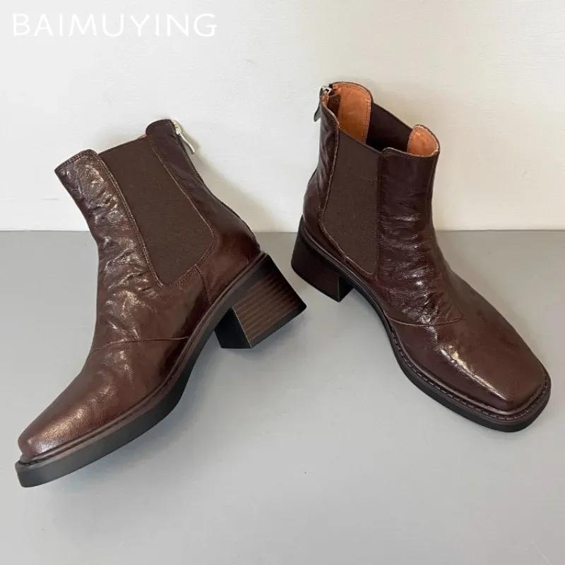 High Heels Ankle Women Boots Chelsea Chunky Elegant Shoes Woman 2025 Trend Winter New Office Shoes Pumps Motorcycle Botas Mujer