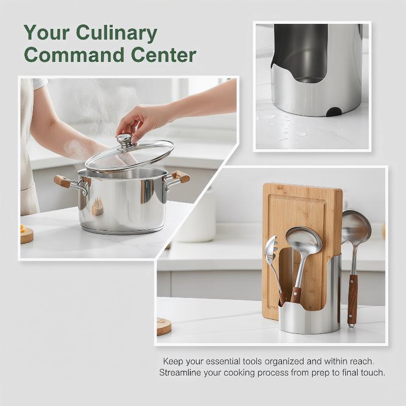 Stainless Steel Soup Ladle Holder 2Thickened Material Sturdy Construction Multi Functional Kitchen Utensil Rack For Home Cooking