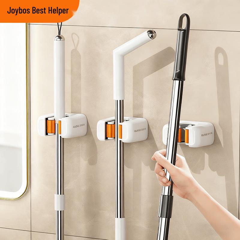 Adhesive Wall-Mounted Mop & Broom Holder 3-Pack