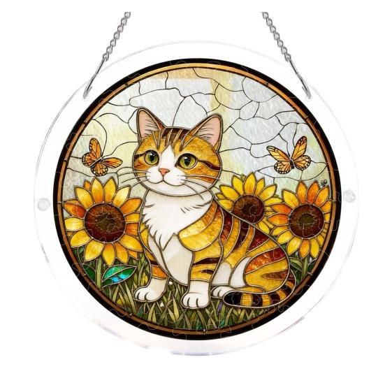 Acrylic Puzzles Suncatcher 83 Style Window Hanging Pieces Stained Glass Ornament DIY Jigsaw E