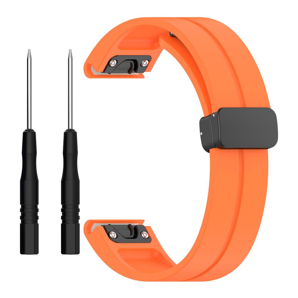 Silicone Watch Band for Garmin Fenix 8 43mm/Forerunner 570 42mm/Fenix 7S/6S/5S,Magnetic Buckle 20mm Sport Strap with Tools