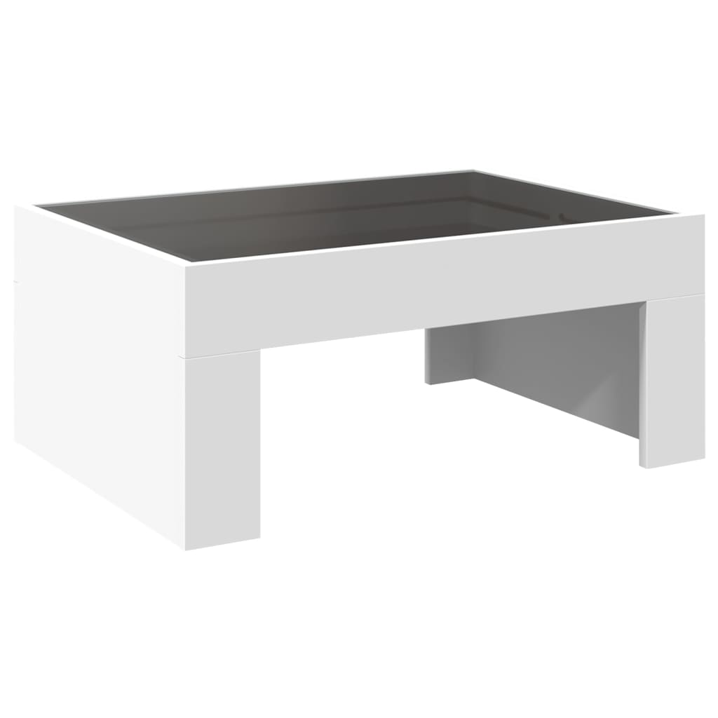 Stolik Kawowy Z Led Infinity, Biały, 70X50X30 Cm