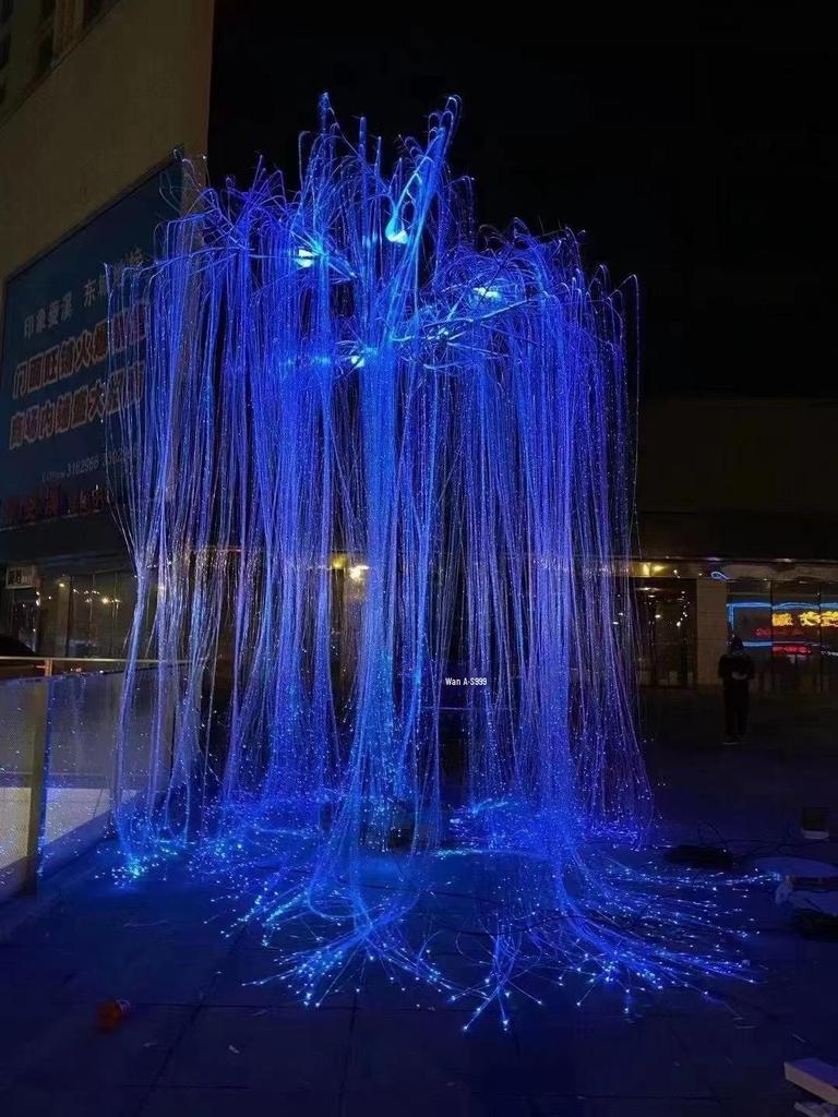 Avatar Fiber Optic Outdoor Lights, Wedding Tree Waterfall Shape, Starlight Colored Waterproof.