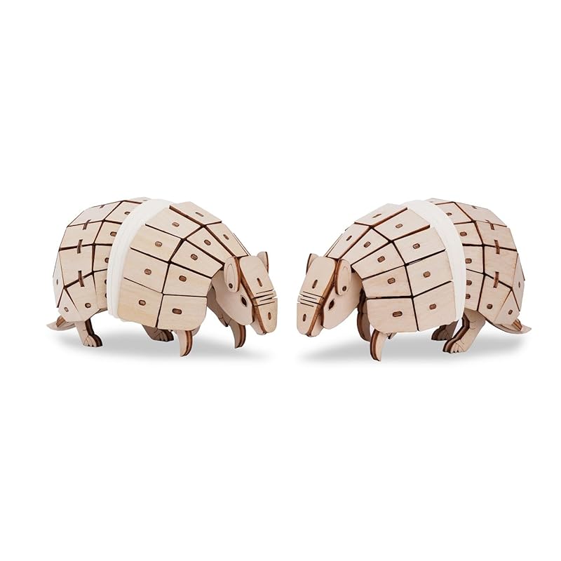

Tsukurunsu® [Official Japanese sales/Japanese instruction manual included] 3D wood puzzle (Endangered species series armadillo)