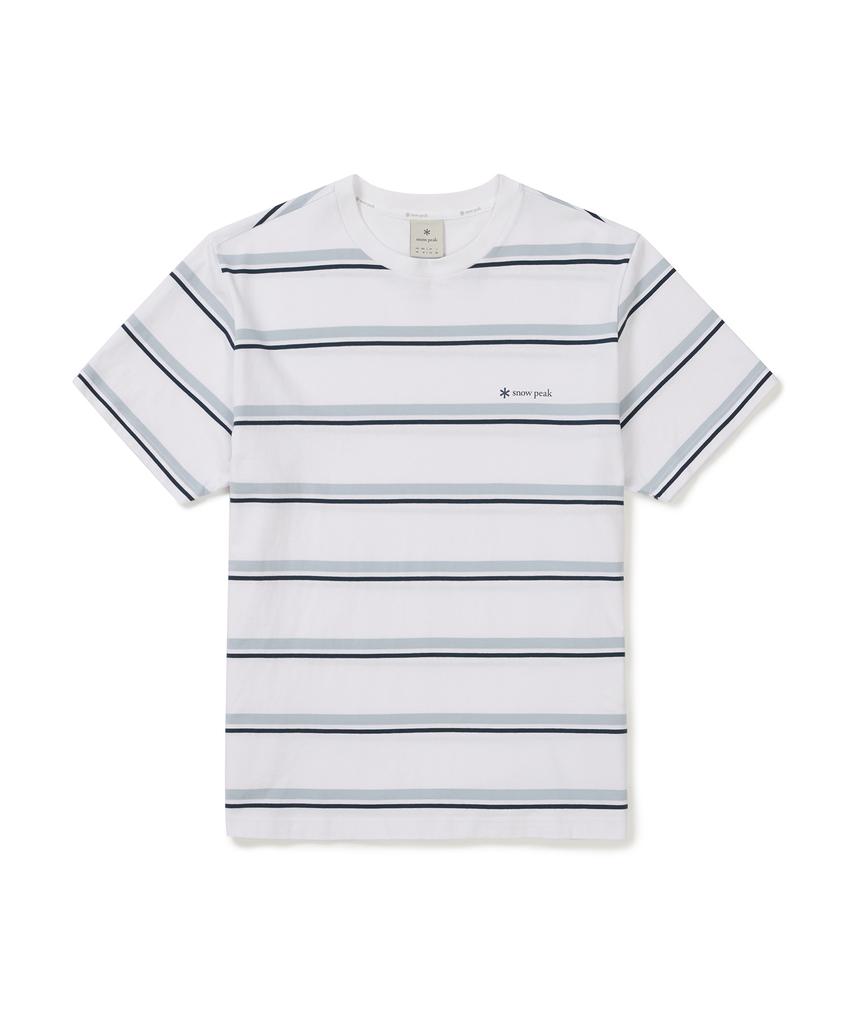 Snow Peak Apparel Cotton Striped Short Sleeve T-Shirt (S25Mmfts49) Navy