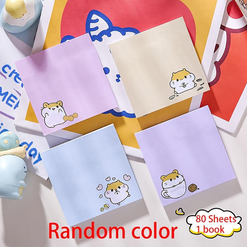 Per Book of Adorable Portable Solid Color Cartoon Sticky Notes - Random Colors of Tearable Paper Towels And Reminder Notes