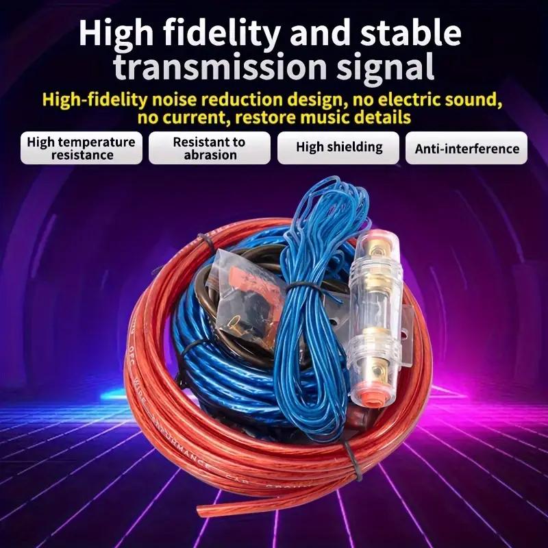 10GA Car Audio Speakers Wiring Kit Subwoofer Amplifier 1500W Installation Wire 60A Fuse Holder Cable Vehicle Modification Parts