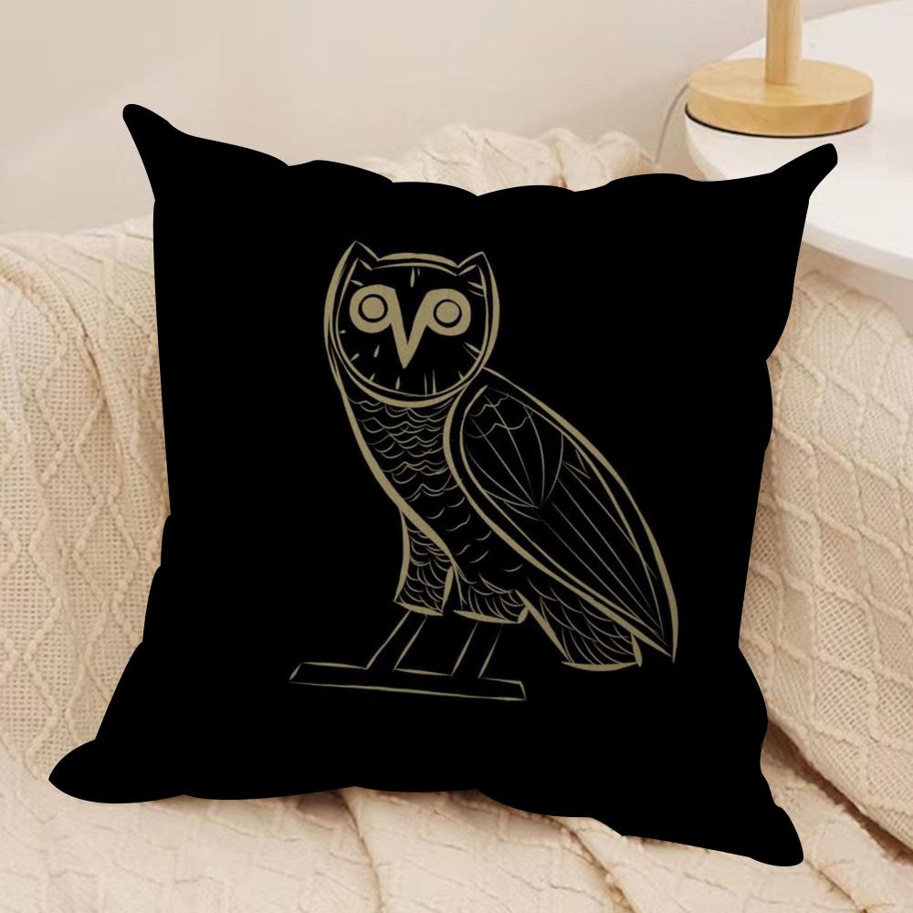 Luxury DrakeO-O-OvO O-OWLS Cushion Cover Silky Short Plush Double-Sided Printed Pillow Case for Sofa All Seasons Home Decor Gift