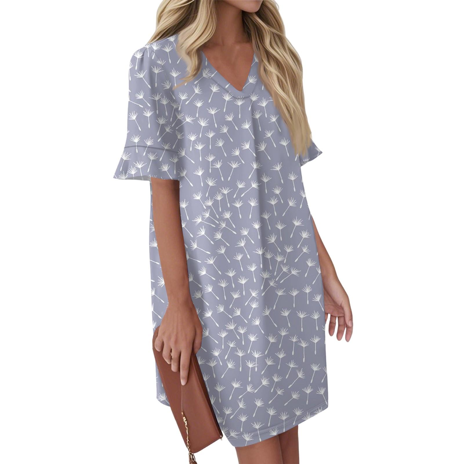 

Женское летнее винтажное платье с цветным лоскутным принтом, плиссированное, с коротким рукавом, V-образным вырезом и карманом-завязкой XXL фиолетовый