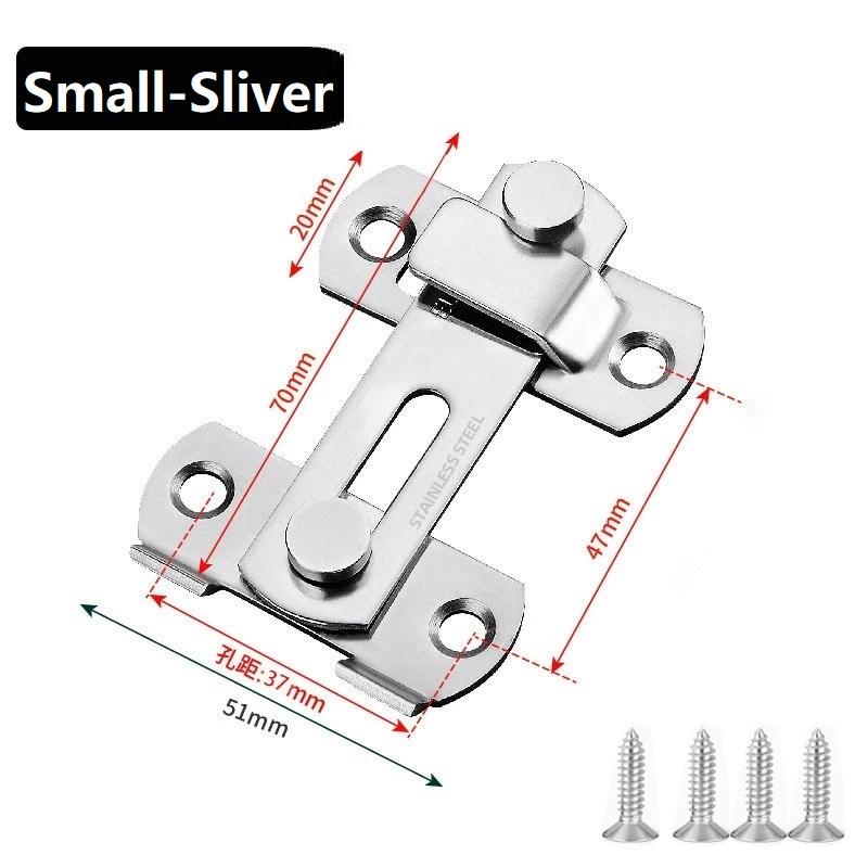Stainless Steel Flip Lock Safety Door Small Holder Latch Bolt Barn Door Lock 180° Sliding Door Gate-Latch for Cabinet Cupboard