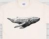 Humpback Whale T-Shirt: Traditional Pencil Art, Unisex Cotton Tee