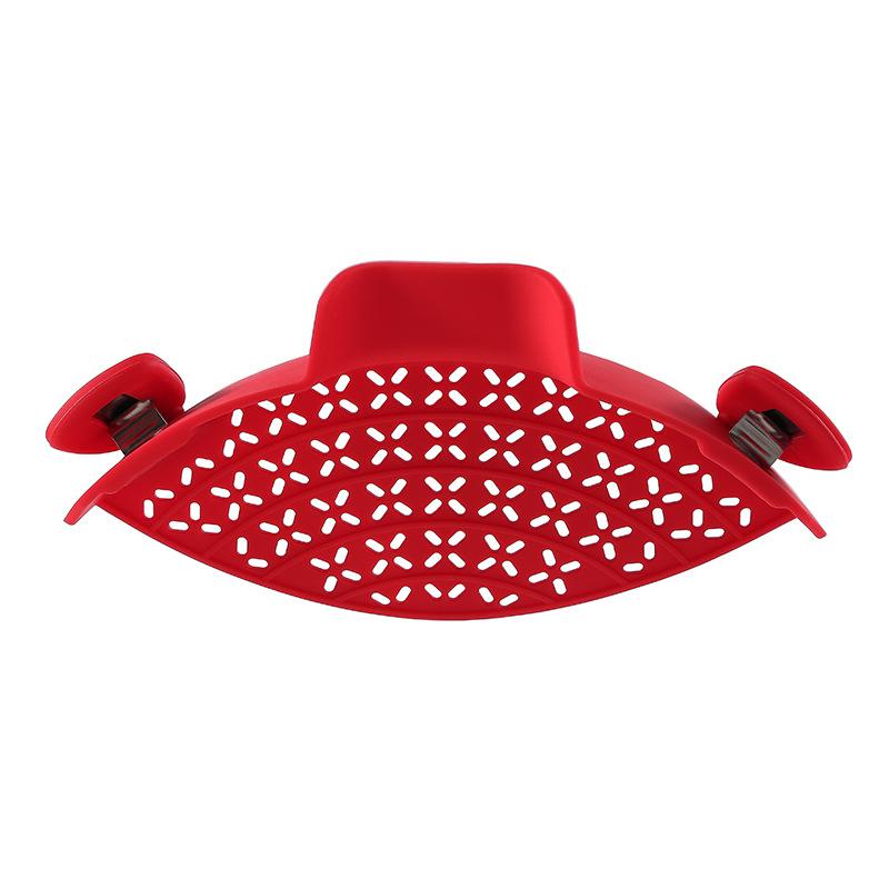Silicone Kitchen Strainer Clip Pan Drain Rack Bowl Funnel Rice Pasta Vegetable Washing Colander Draining Excess Liquid Univers
