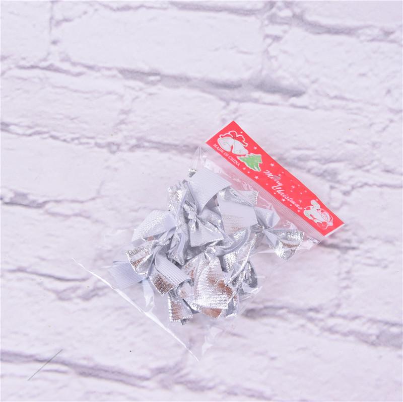 Red Small Flocked Christmas Bow Tree Lights Decorations Ornaments