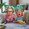 1Pc Funny Elderly Couple Snoring Print Throw Pillow Cover,Suitable For Sofa,Bedroom,Living Room,A Humorous Gift For Seniors