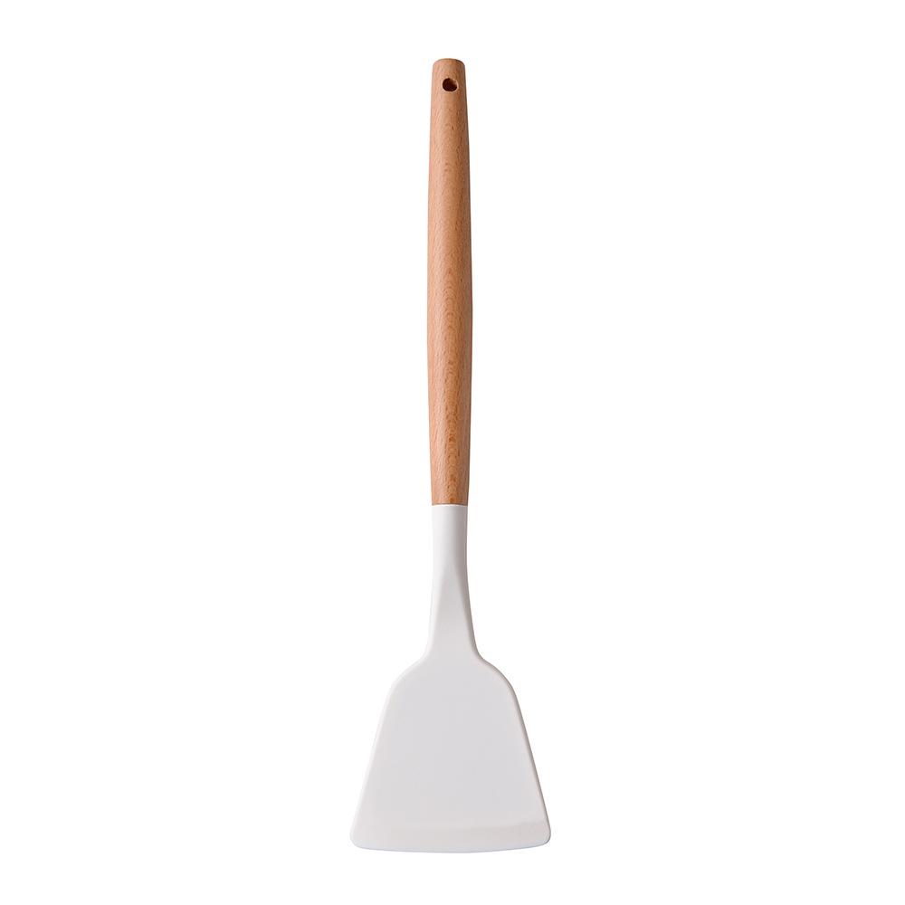 11-Piece Set: Silicone Kitchen Utensils with Lightweight Wooden Handles - Spatulas and Spoons