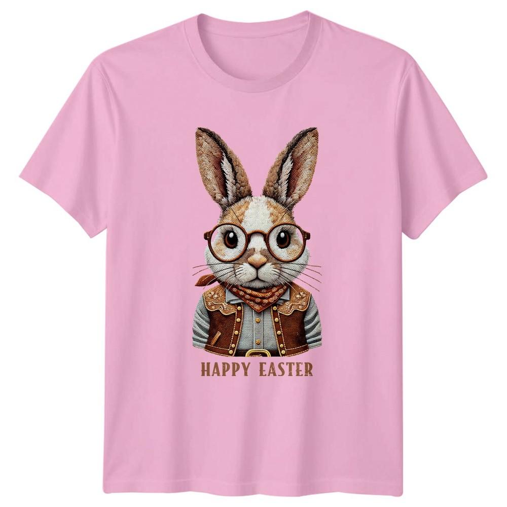 Frohe Ostern T-Shirt Hipster Hase Westliches Ostergeschenk Für Ihn Und Sie