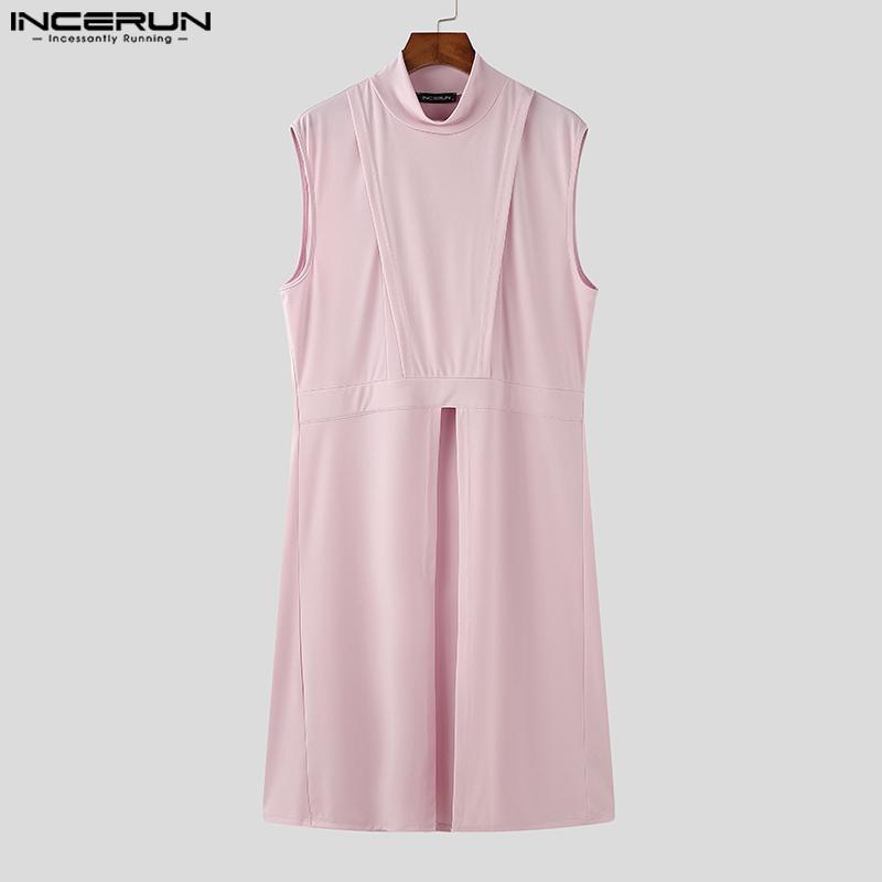 INCERUN Pánský modelový výstřih bez rukávů Dlouhá tílka Neformální trička s tunikou