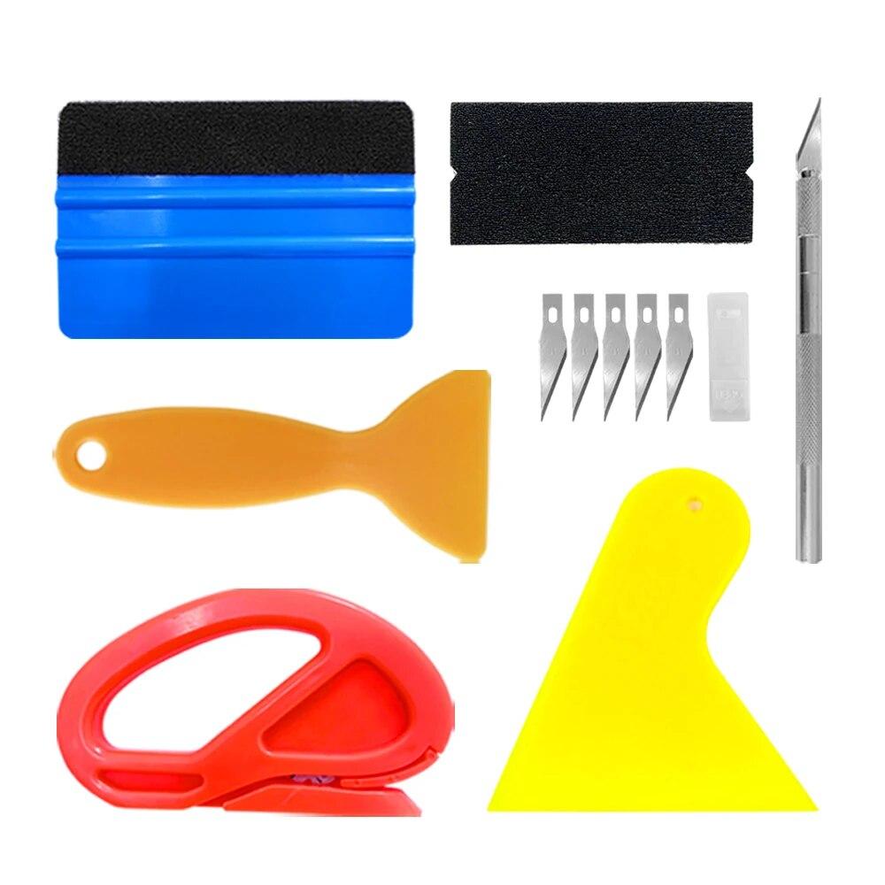 Car Wrapping Tools Kit Vinyl Scraper Cutter Film Squeegee Vinyl Spatulas Plastic Wrap Tool Window Tinting Tools Car Accessories