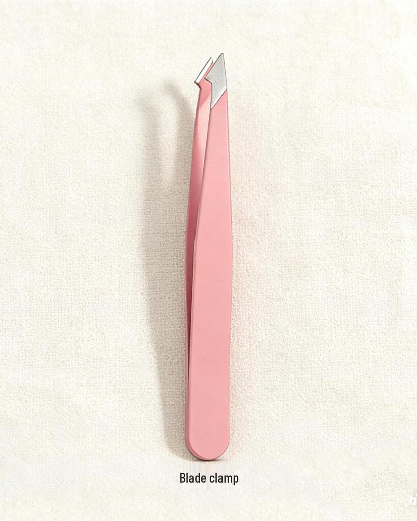 Universal Men's Eyebrow & Beard Tweezers Set with Razor & Leather Case