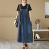 Oversized Women's Denim Skirt Spring Autumn Casual Suspenders Dress Cowboy Sleeveless Dress