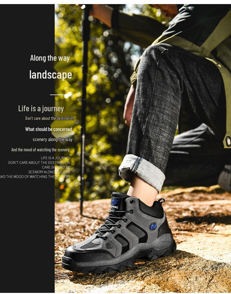 Mid-Top Cotton Outdoor Hiking Shoes - Warm, Unisex, Plus Sizes, Dad Style